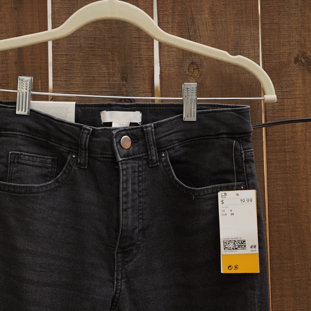 NWT H&M Stretch Dark Grey High Waist Skinny Jeans